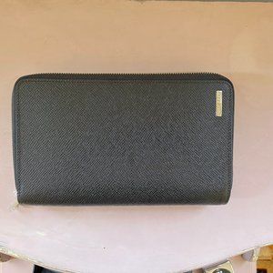 HUGO BOSS black leather wallet 'Signature_D Zip Tr